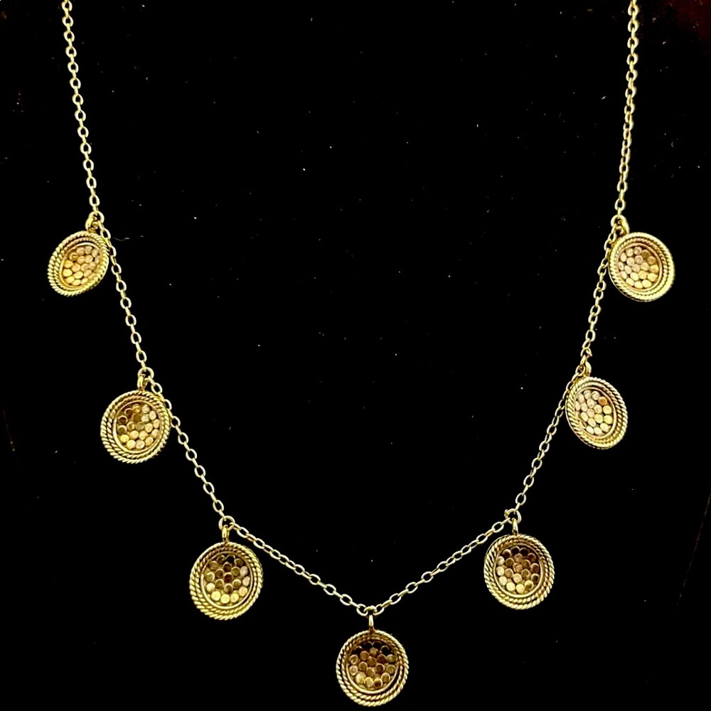 ANNA BECK 18k Gold Plated Over Sterling Silver Necklace EUC Free Shipping